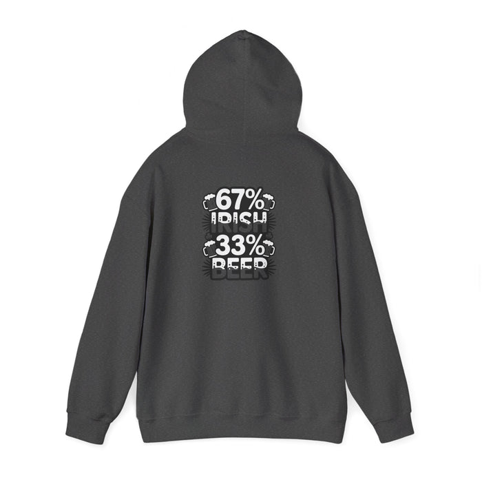 navy hoodie with 67 percent irish 33 percent beer funny beer lover design