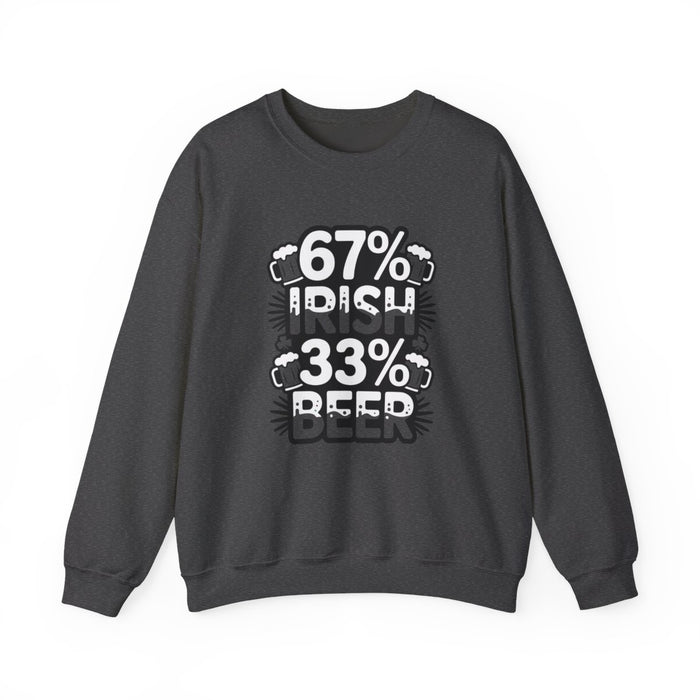 67% Irish 33% Beer Sweatshirt - funny sweatshirt by Cheeky Business