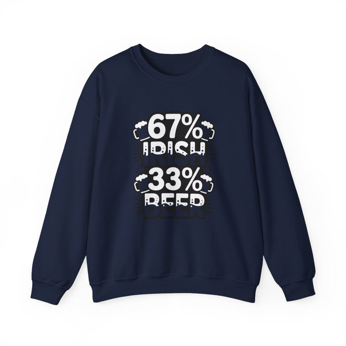 67% Irish 33% Beer Sweatshirt - funny sweatshirt by Cheeky Business