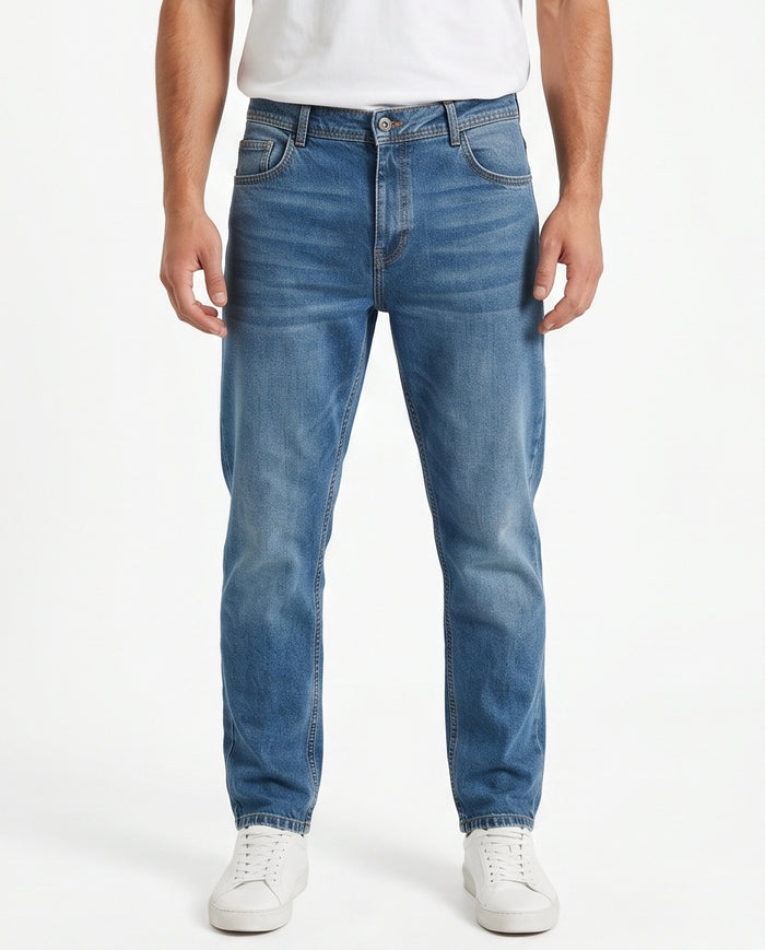 Azure Wash Slim-Fit Tapered Denim Jeans - O199297