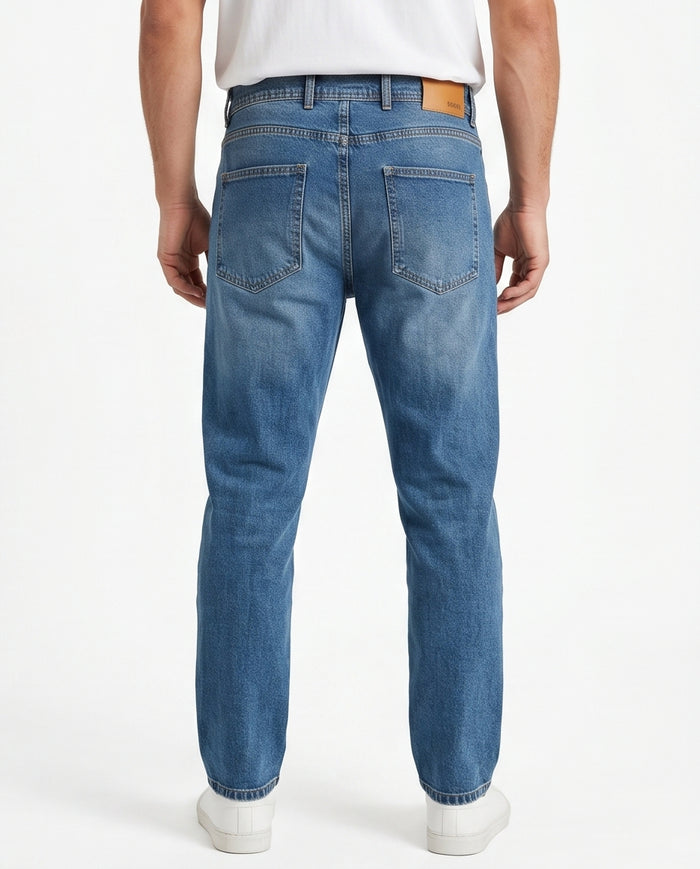Azure Wash Slim-Fit Tapered Denim Jeans - O199297