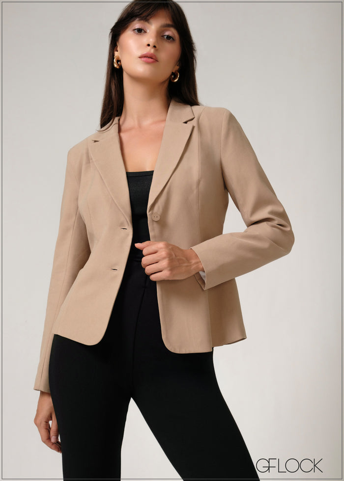 Back Pleated Blazer - 250526
