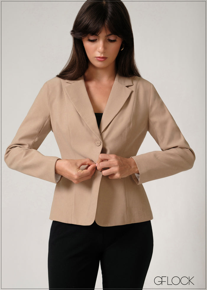 Back Pleated Blazer - 250526