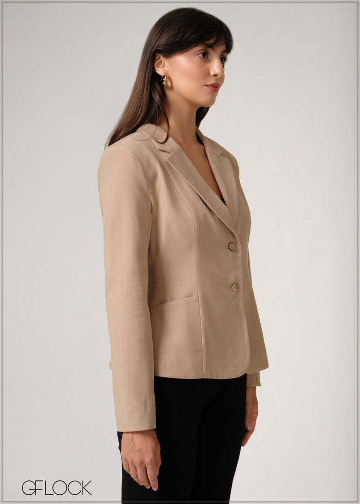 Back Pleated Blazer - 250526
