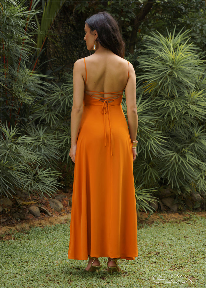 Backless Strappy Maxi Dress - 090526