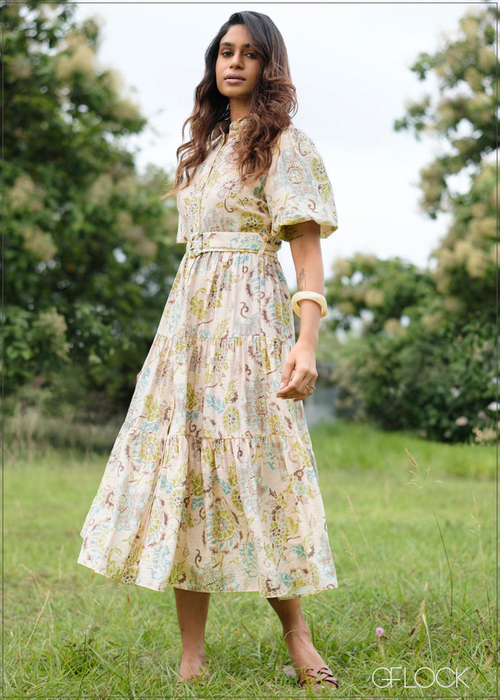 Balloon Sleeve Dress - 160726