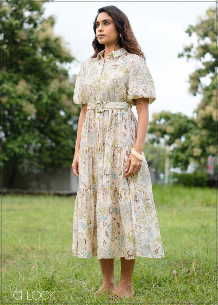 Balloon Sleeve Dress - 160726