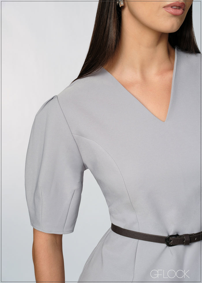 Barrel Sleeved Midi Dress - 200726