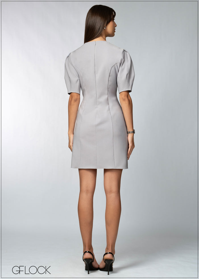 Barrel Sleeved Midi Dress - 200726