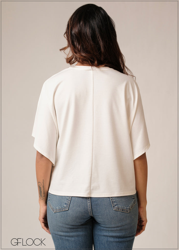 Batwing Sleeved T-Shirt - 160726