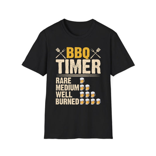 BBQ Timer Funny Grilling Dad T-Shirt - funny t-shirt by Cheeky Business
