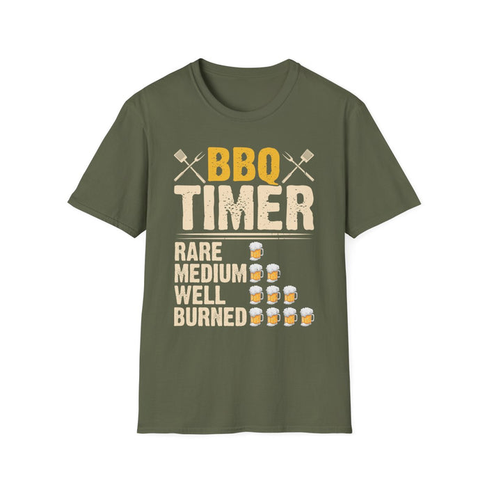BBQ Timer Funny Grilling Dad T-Shirt - funny t-shirt by Cheeky Business