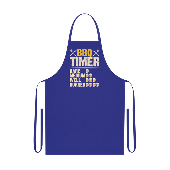 black bbq timer grilling apron with bbq timer graphic for dads and grill masters