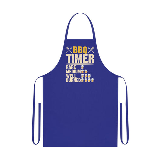 black bbq timer grilling apron with bbq timer graphic for dads and grill masters
