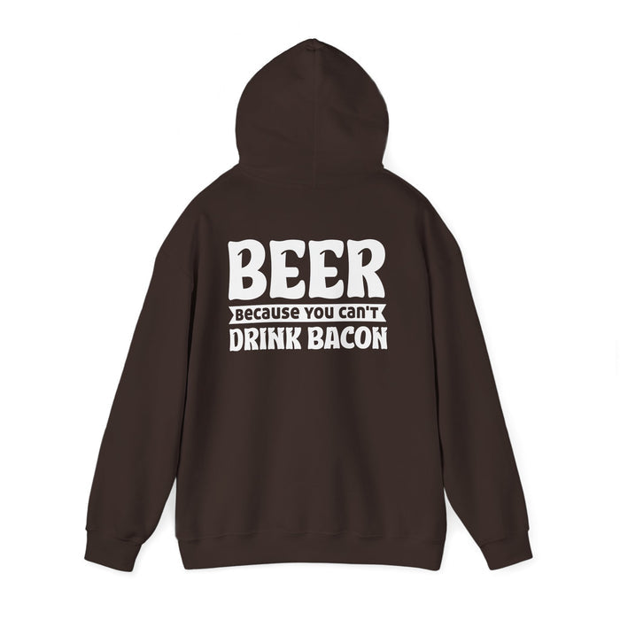 dark chocolate hoodie with beer because you can't drink bacon humorous design