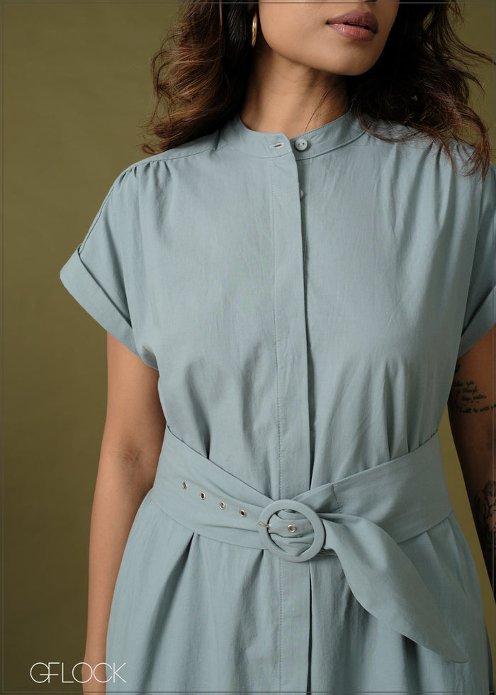 Belted Midi Dress - 100726