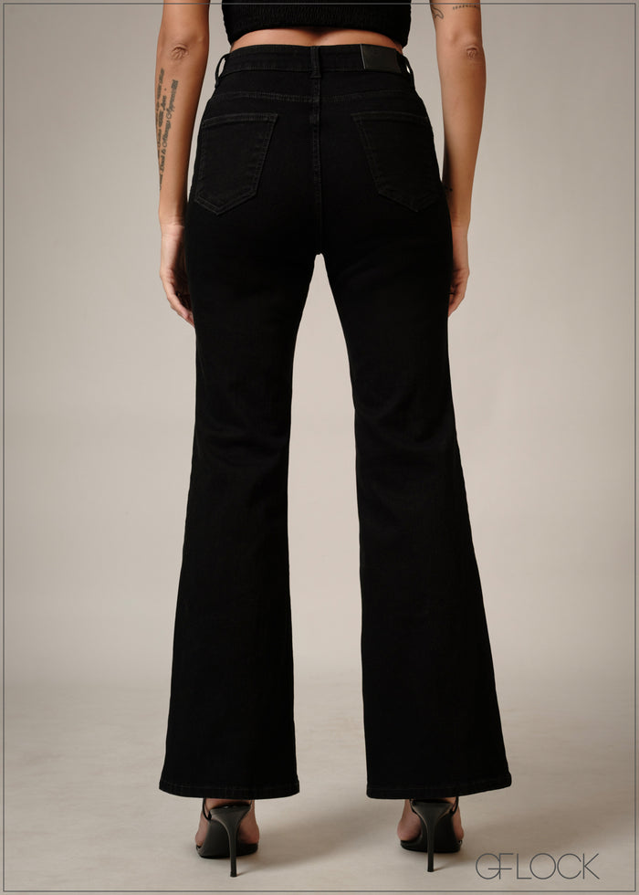 Black Bootcut Jeans - Long Length - 140326