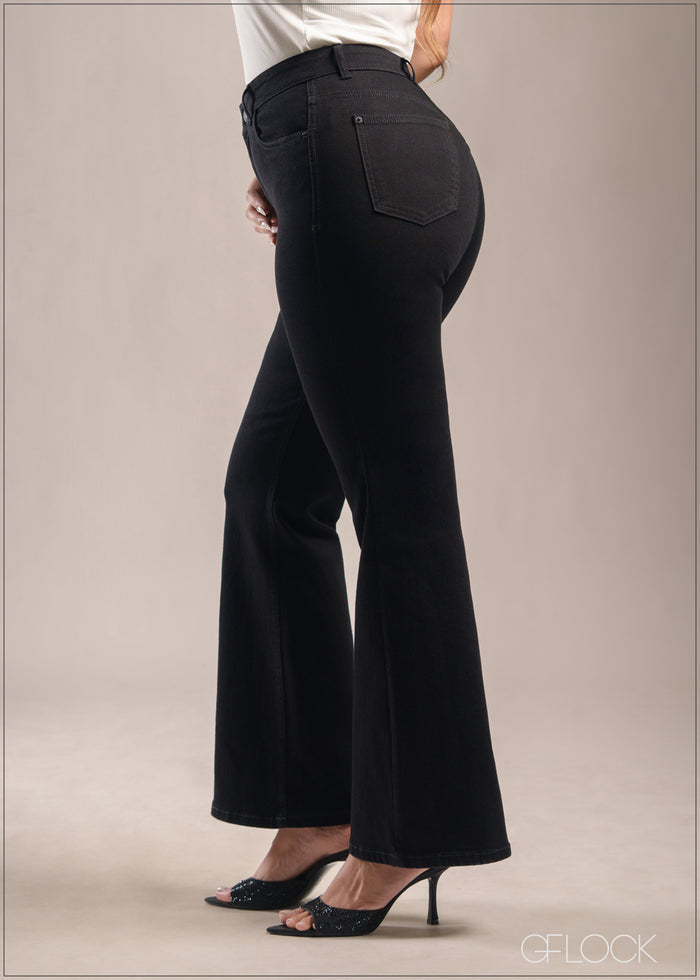 Black Bootcut Jeans - Short Length - 241225D
