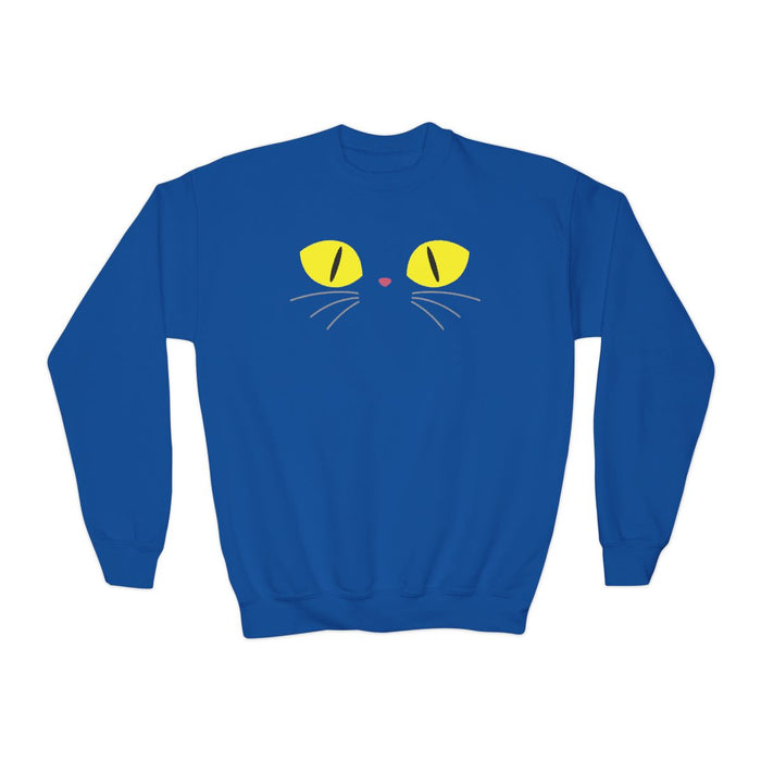 Black Cat Eyes Kids Halloween Sweatshirt - funny t-shirt by Cheeky Business