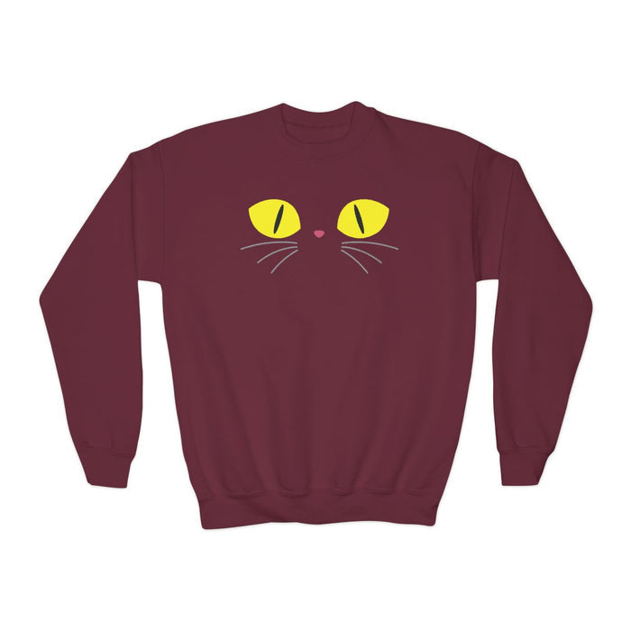 Black Cat Eyes Kids Halloween Sweatshirt - funny t-shirt by Cheeky Business