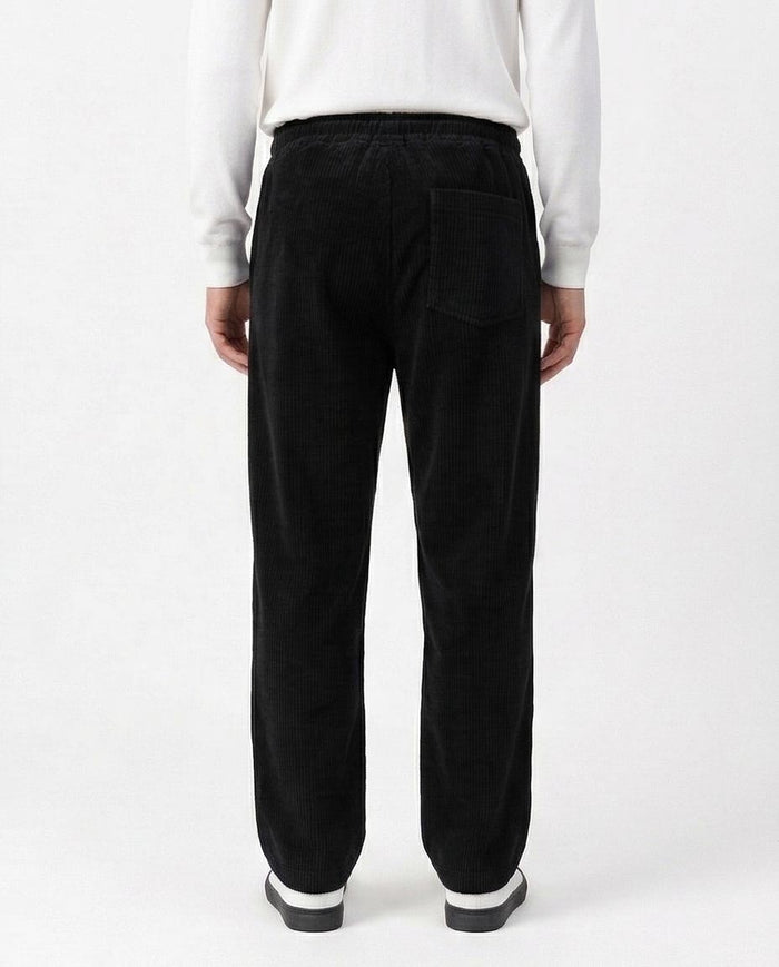 Black Corduroy Elasticated Waist Trousers - R216920
