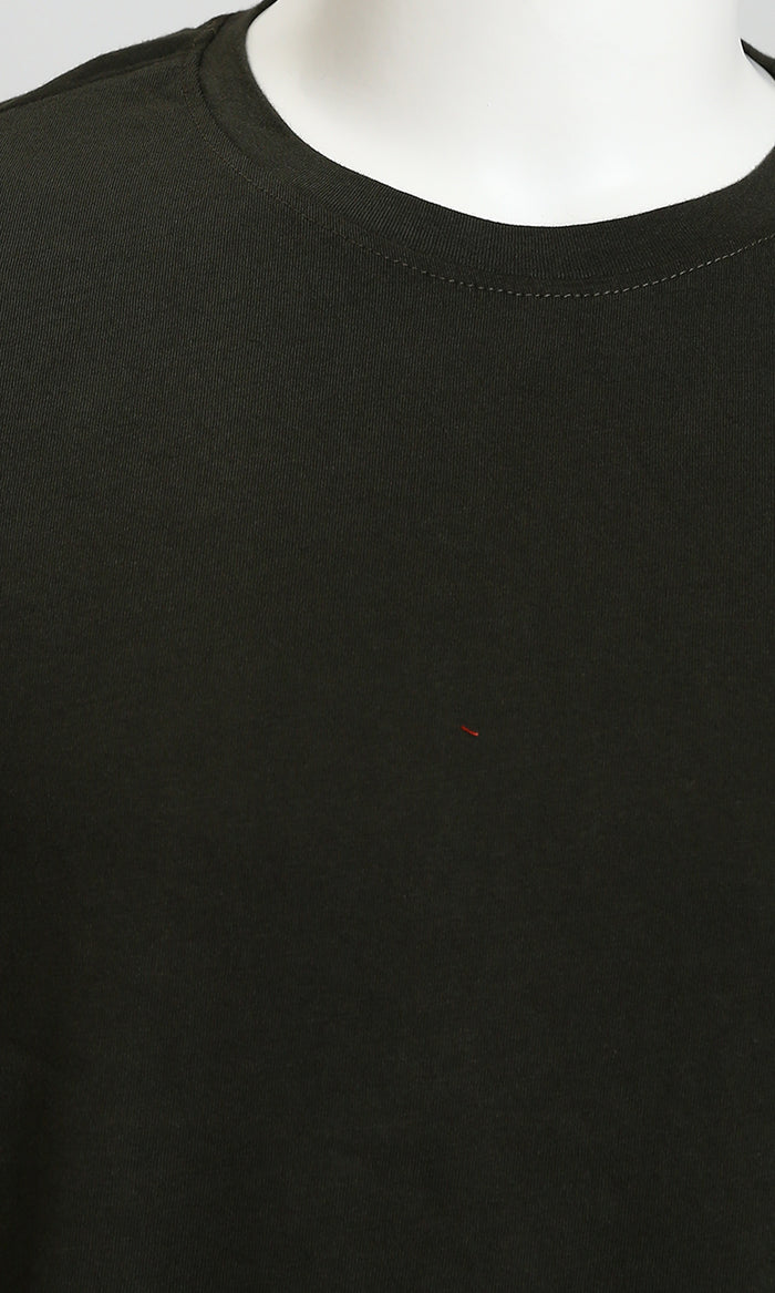 Black Oversized Relaxed Fit Crew Neck Tee - R216109