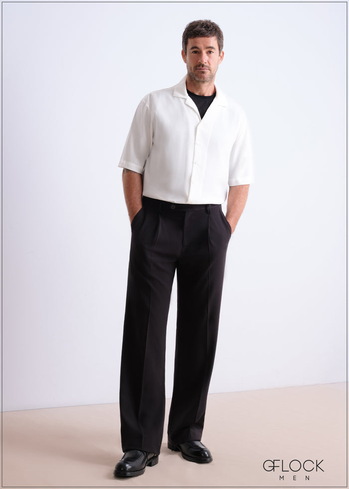 Black Pleated Pant - Long Length - 090726