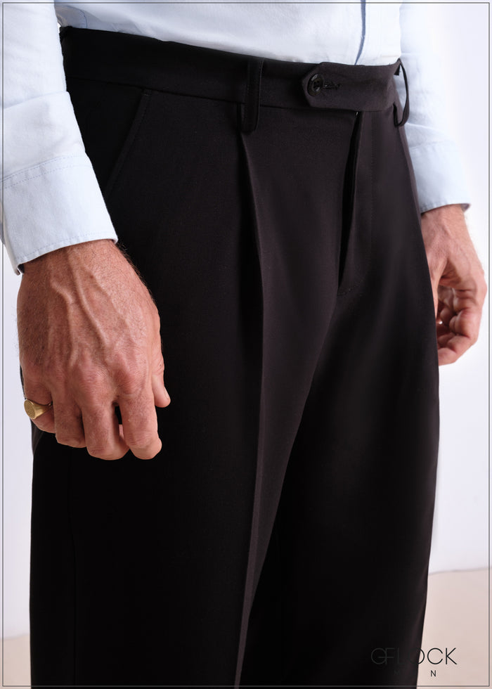 Black Pleated Pant - Long Length - 090726