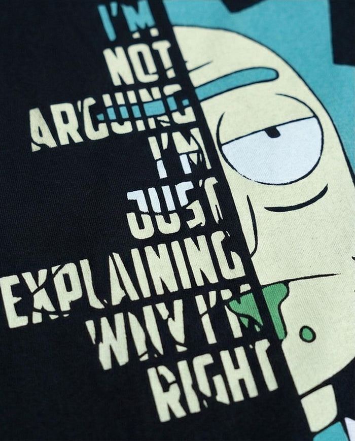 Black Rick and Morty Graphic Back Print T-Shirt - O198039