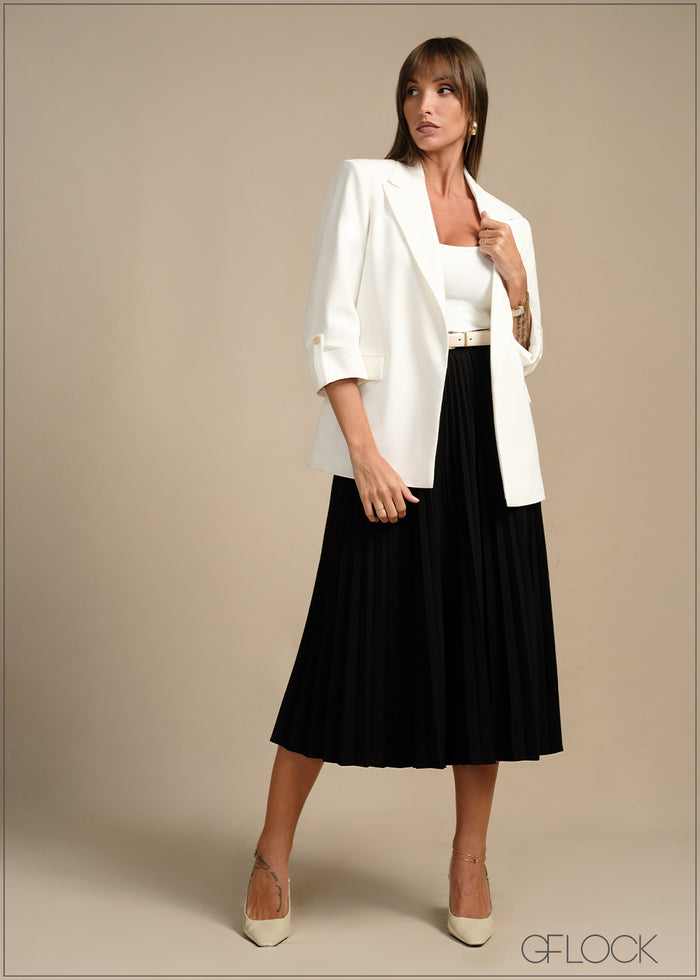 Blazer With Sleeve Tab - 020226