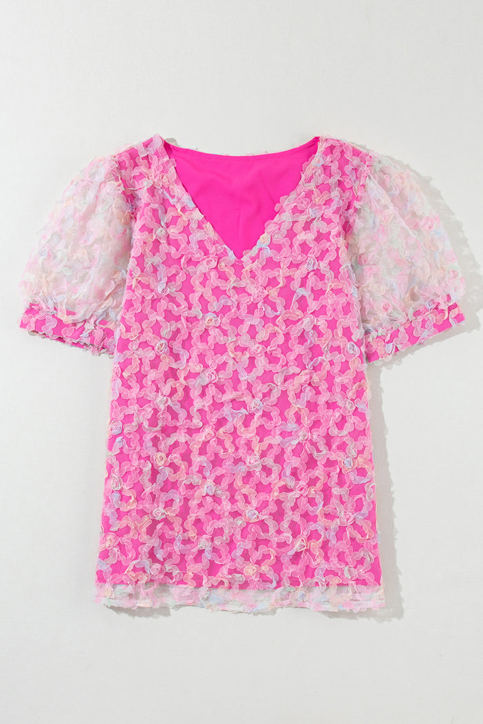 Blouse à manches courtes bouffantes-A WOMAN WE LOVE