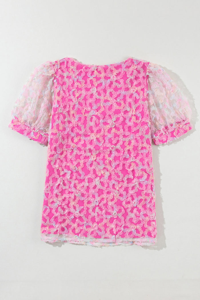 Blouse à manches courtes bouffantes-A WOMAN WE LOVE