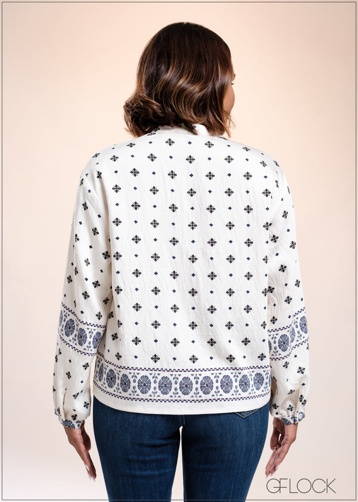 Border Printed Top - 040825