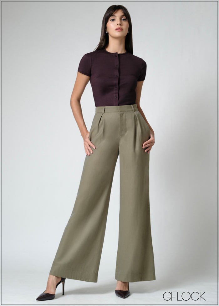 Button Down Rib T-Shirt - 080626