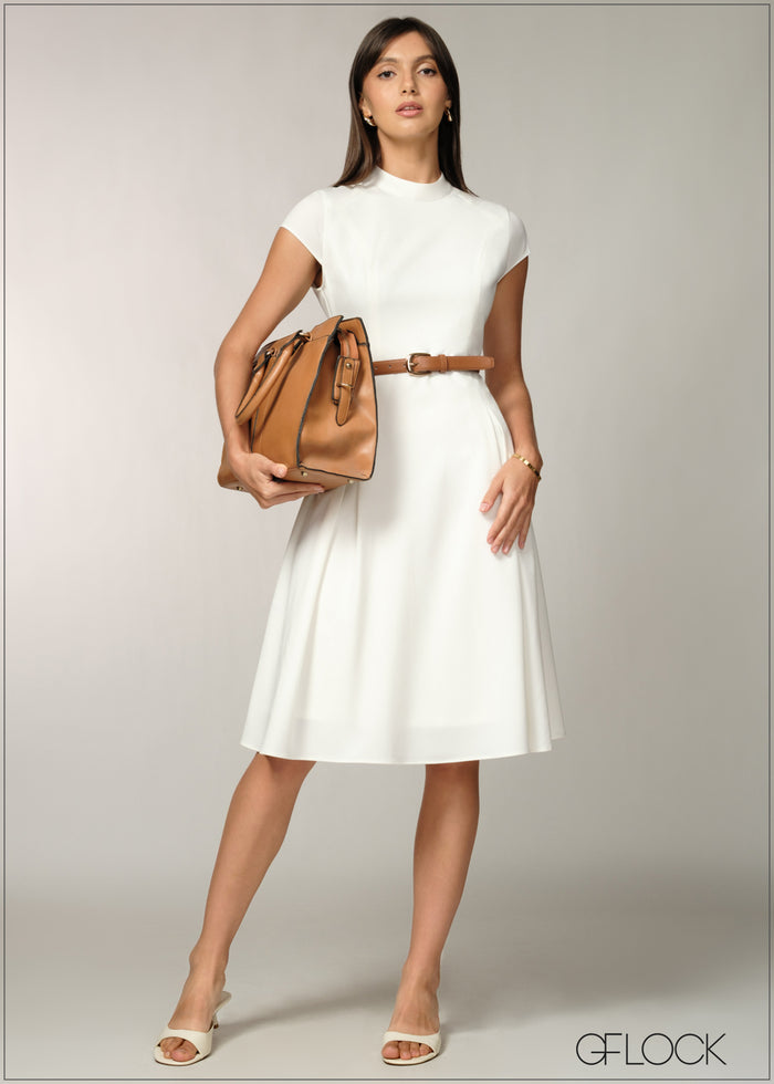 Cap Sleeved Midi Dress - 060726
