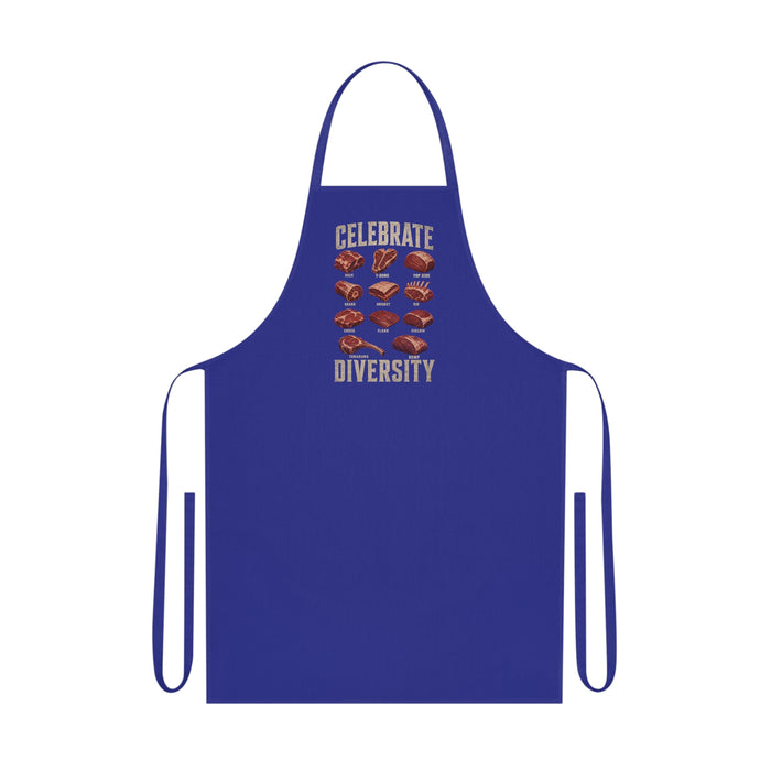 grey bbq meat cuts apron with colourful meat cuts diagram print for grill masters