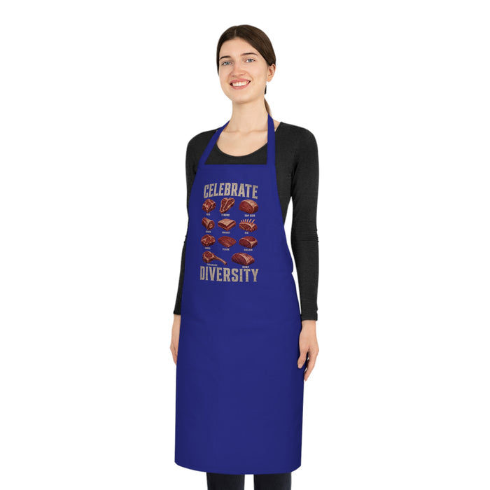 grey apron with funny bbq meat cuts design funny grilling gift for him