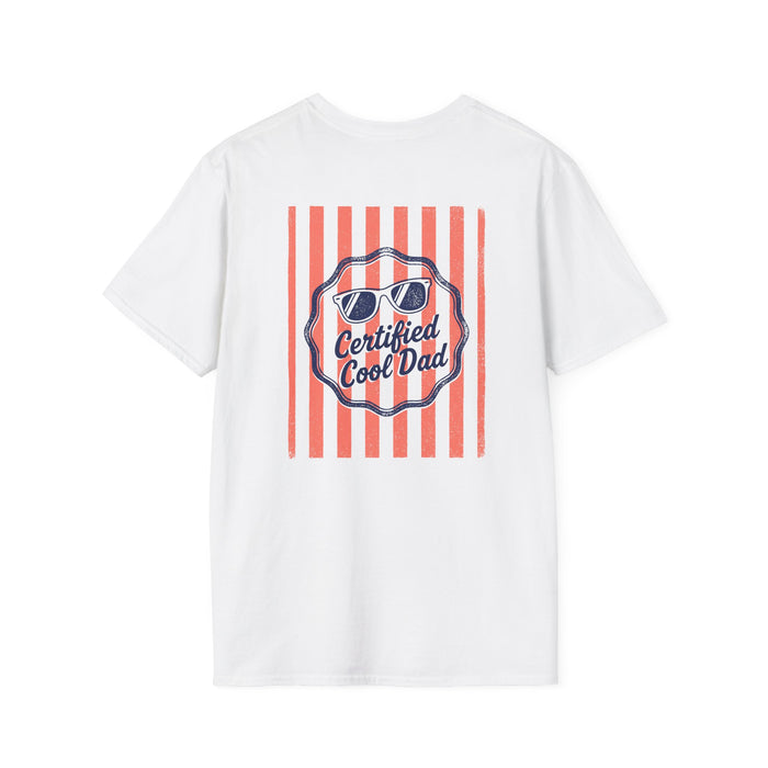 light blue t-shirt with certified cool dad retro graphic for father's day gift