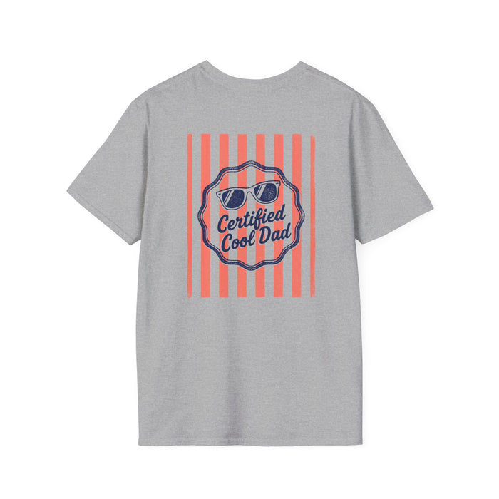white t-shirt with certified cool dad vintage-style graphic print