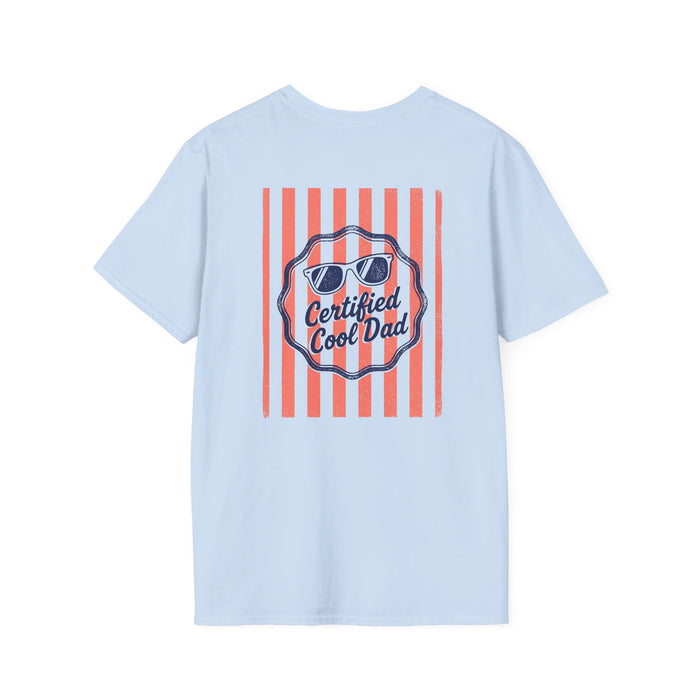 natural t-shirt with certified cool dad retro badge design for dads