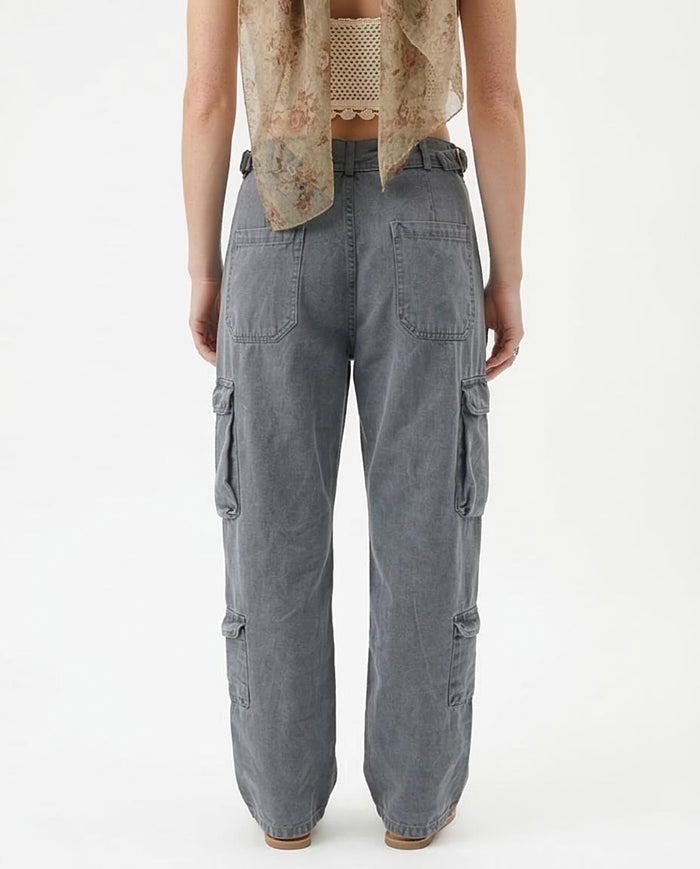 Charcoal Relaxed Utility Cargo Trousers - O202285