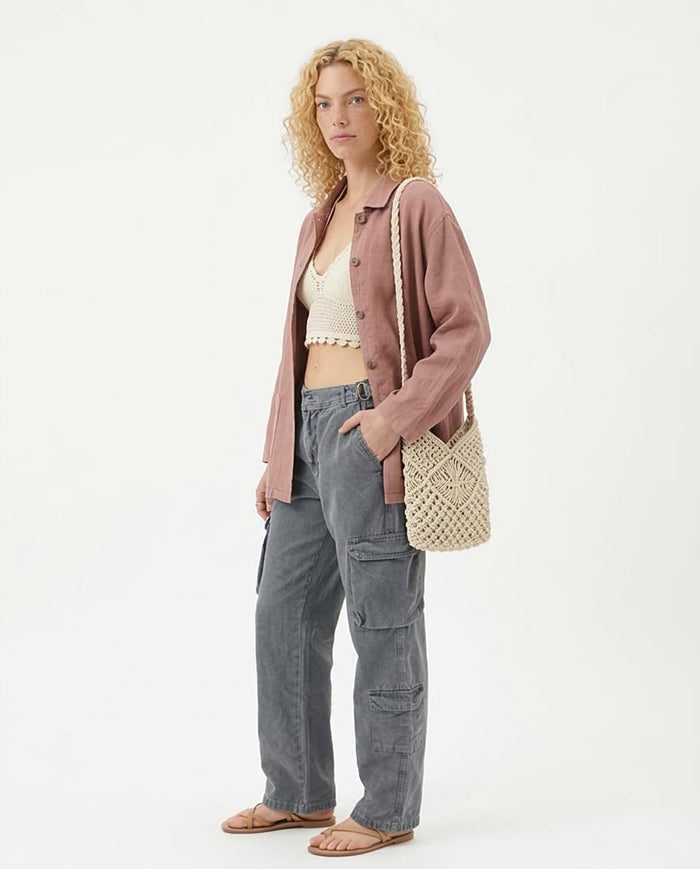 Charcoal Relaxed Utility Cargo Trousers - O202285