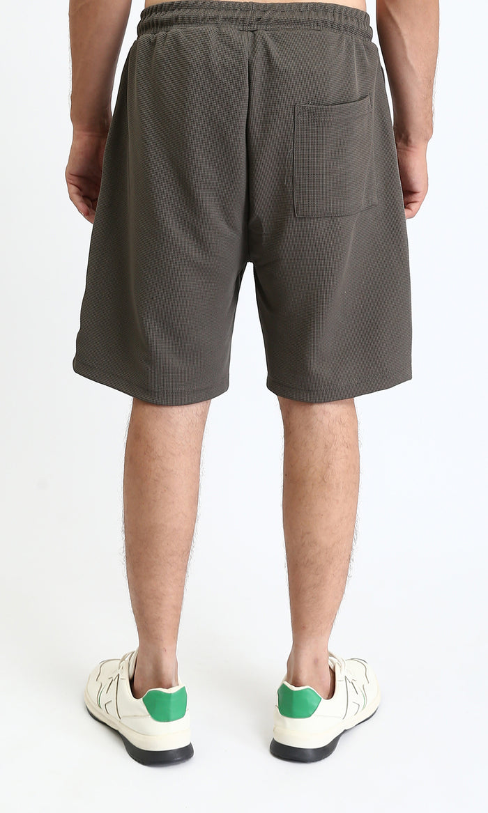 Charcoal Waffle Knit Regular Fit Shorts - O202935