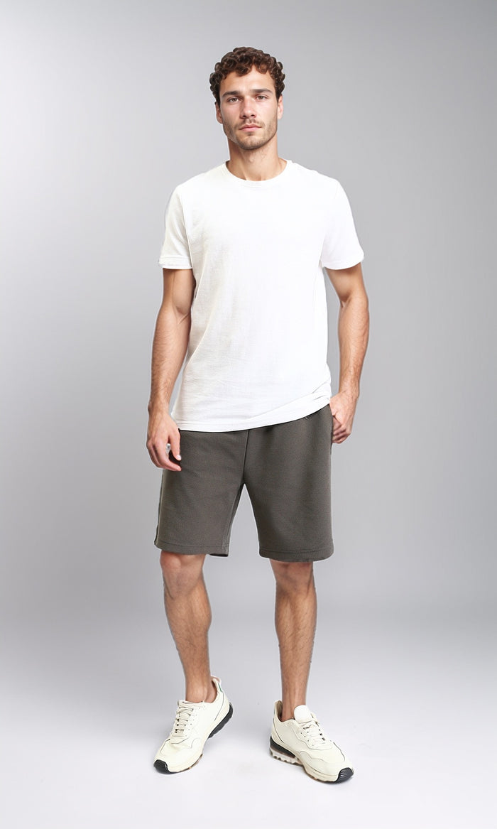 Charcoal Waffle Knit Regular Fit Shorts - O202935