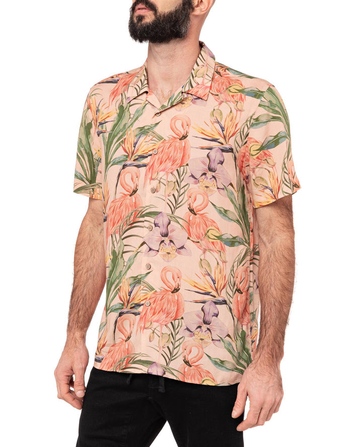 chemise hawaïenne flamingo PULLIN en coton