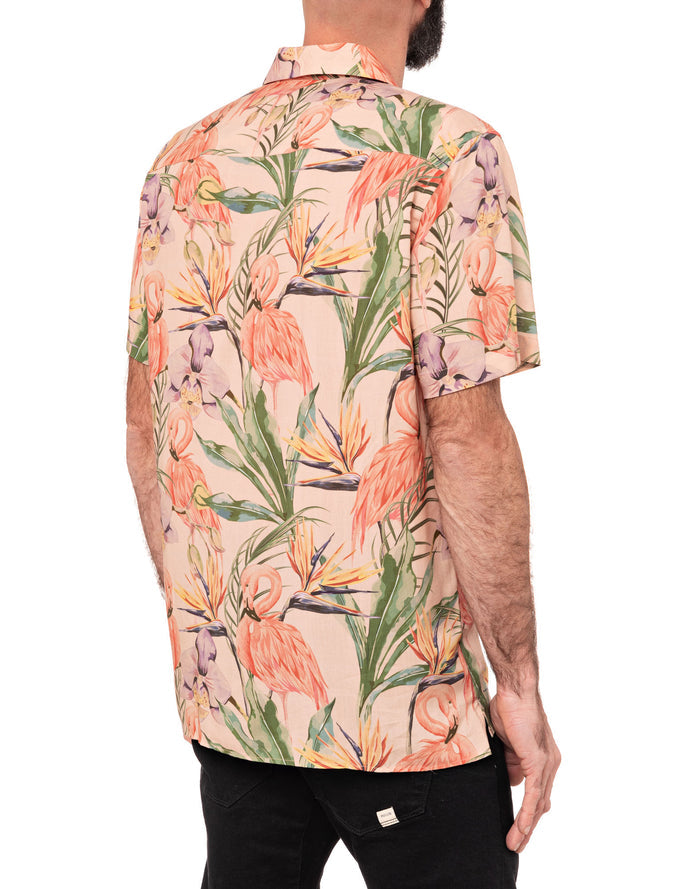 chemise hawaïenne flamingo PULLIN en coton