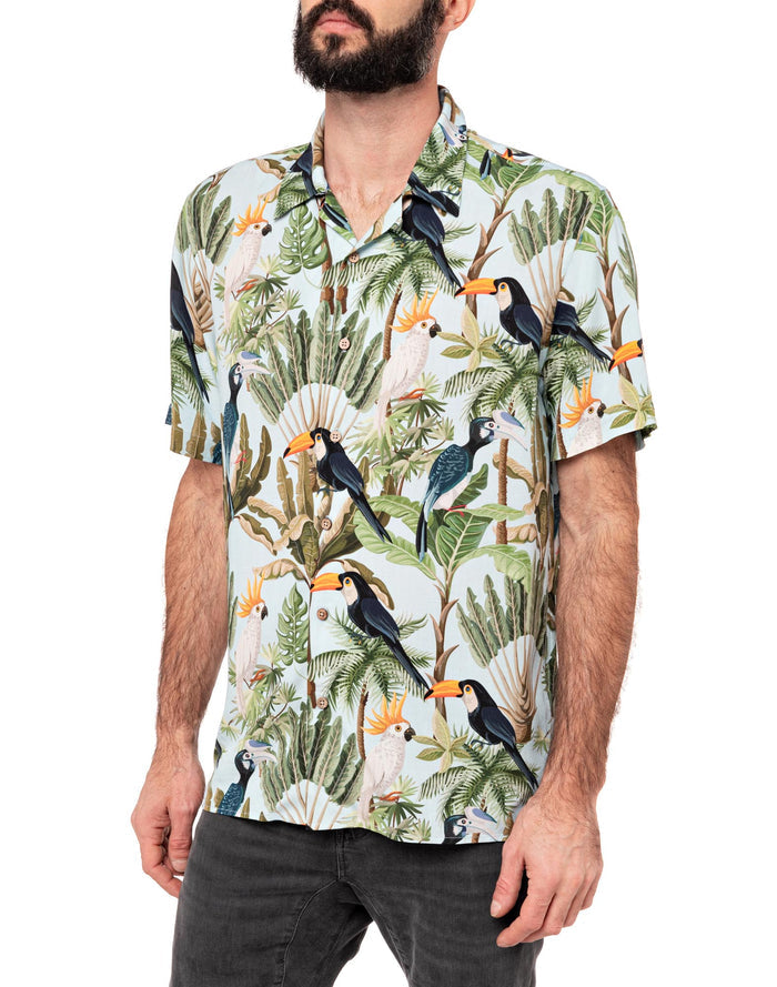 chemise hawaïenne toucanos PULLIN en coton