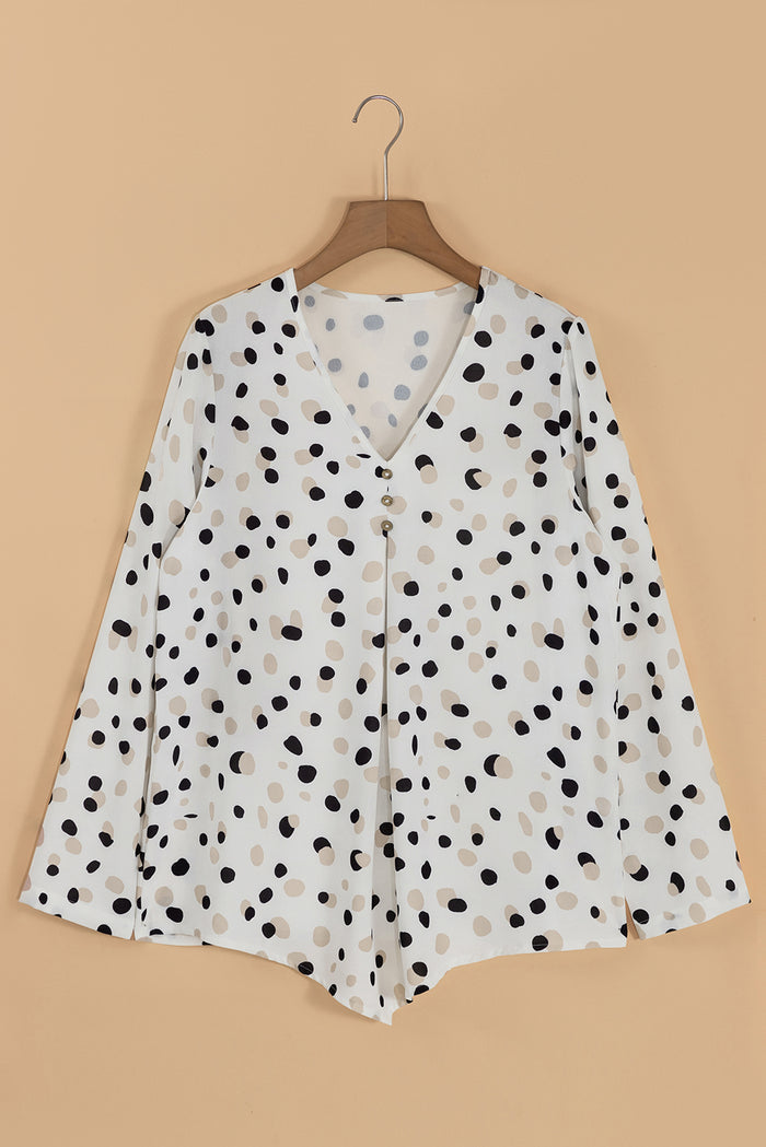 Chemisier blanc à pois et imprimé boutonné *-A WOMAN WE LOVE