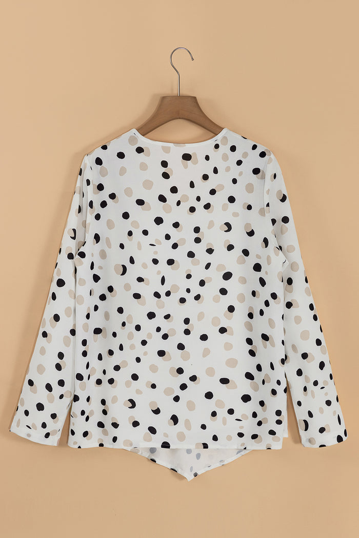 Chemisier blanc à pois et imprimé boutonné *-A WOMAN WE LOVE