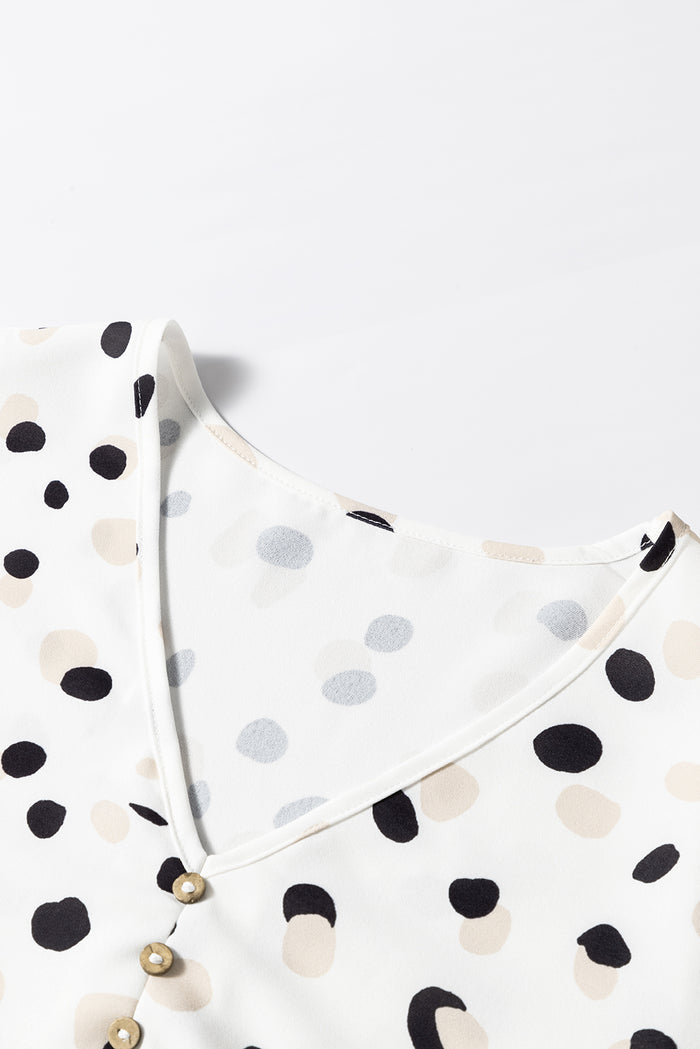 Chemisier blanc à pois et imprimé boutonné *-A WOMAN WE LOVE